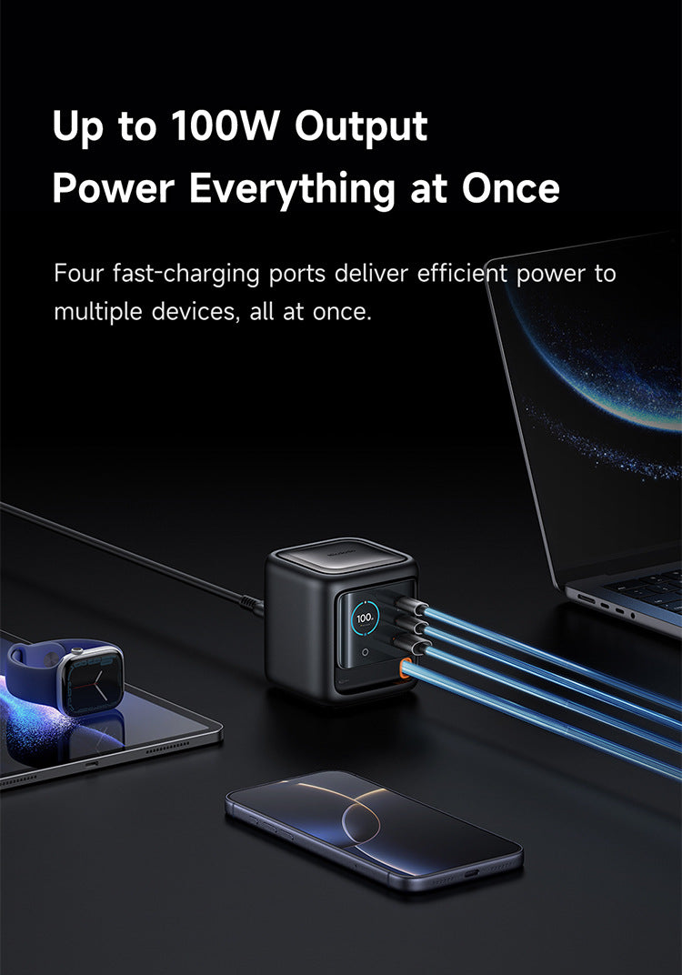 100W GaN Retractable Charger & AI Smart Travel Adapter
